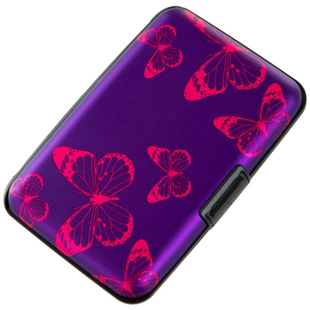 9907 Credit Card Holder, Metal Card Wallet RFID Blocking Mini Slim Aluminum